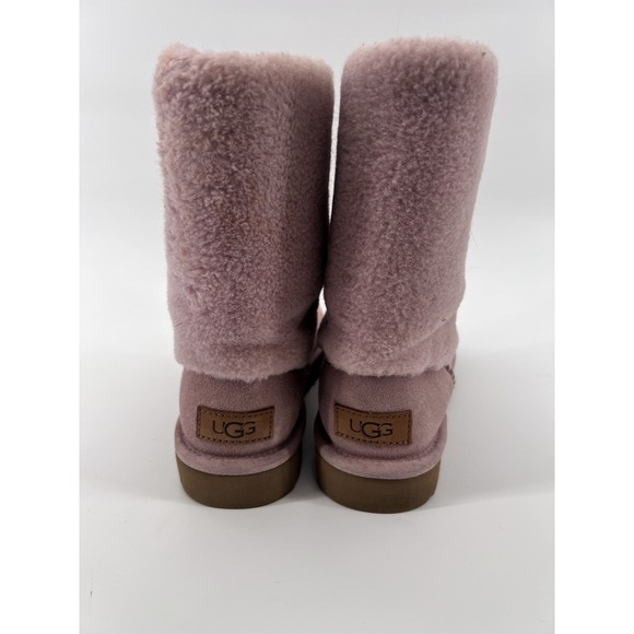 UGG Boots Size 7 Classic Fur  Sherpa Cuff‎ Pink Crystal Festival Boho Coquette - Picture 2 of 12